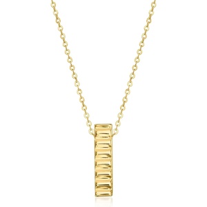 image:imagePure Collection by RossSimons Italian 14kt Yellow Gold Ridged Linear Bar NecklaceNo Gemstone