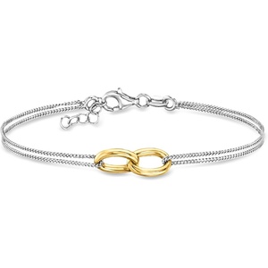 image:imagePure Collection by RossSimons Italian 18kt Gold Over Sterling and Sterling Silver Interlocking Oval Braceletno gemstone