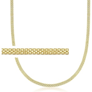 image:imagePure Collection by RossSimons Italian 37mm 18kt Gold Over Sterling BismarkLink NecklaceNo Gemstone