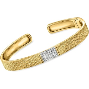 image:imageRossSimons 015 ct tw Diamond Cuff Bracelet in 18kt Gold Over SterlingDiamond