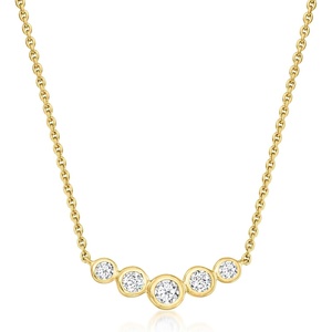 image:imageRossSimons 025 ct tw BezelSet LabGrown Diamond Bar Necklace in 18kt Gold Over SterlingDiamond