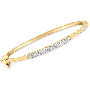 image:imageRossSimons 025 ct tw Diamond Bar Bangle Bracelet in 18kt Gold Over SterlingDiamond