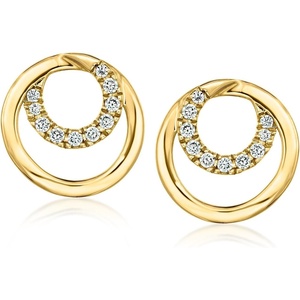 image:imageRossSimons 030 ct tw LabGrown Diamond DoubleCircle Earrings in 18kt Gold Over Sterling