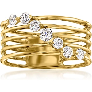 image:imageRossSimons 050 ct tw LabGrown Diamond MultiRow Ring in 18kt Gold Over SterlingDiamond