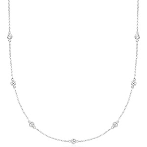 image:imageRossSimons 100 ct tw Moissanite Station Necklace in Sterling SilverMoissanite