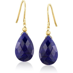 image:imageRossSimons 1000 ct tw Sapphire Drop Earrings in 10kt Yellow Gold