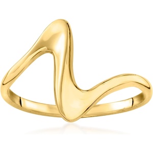 image:imageRossSimons 10kt Yellow Gold Curved Swirl RingNo Gemstone
