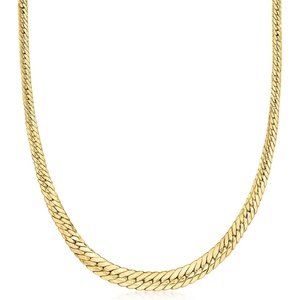 image:imageRossSimons 10kt Yellow Gold Graduated CubanLink NecklaceNo Gemstone