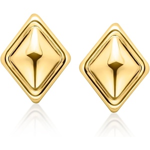 image:imageRossSimons 10kt Yellow Gold Puffed DiamondShaped Earrings