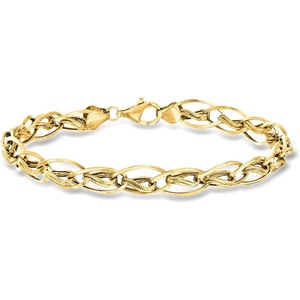 image:imageRossSimons 10kt Yellow Gold Twisted DoubleOval Link Braceletno gemstone