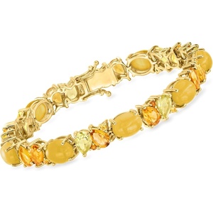 image:imageRossSimons 1260 ct tw MultiGemstone and Yellow Chalcedony Bracelet in 18kt Gold Over Sterlingchalcedony