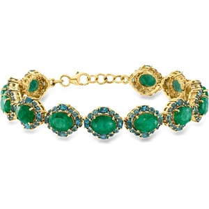 image:imageRossSimons 1300 ct tw Emerald and 710 ct tw London Blue Topaz Bracelet in 18kt Gold Over SterlingEmerald