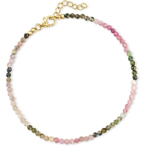 image:imageRossSimons 1300 ct tw Multicolored Tourmaline Bead Anklet in 18kt Gold Over Sterling 9 inches