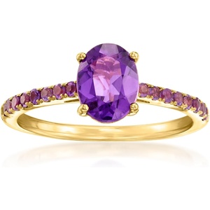 image:imageRossSimons 140 ct tw Amethyst Birthstone Ring in 18kt Gold Over SterlingAmethyst