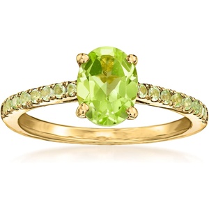 image:imageRossSimons 140 ct tw Peridot Birthstone Ring in 18kt Gold Over SterlingPeridot