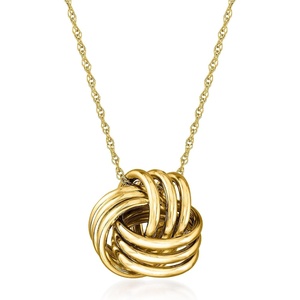 image:imageRossSimons 14kt Yellow Gold Love Knot Pendant NecklaceNo Gemstone