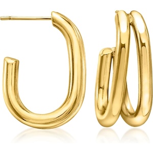 image:imageRossSimons 14kt Yellow GoldPlated DoubleRow JHoop Earrings