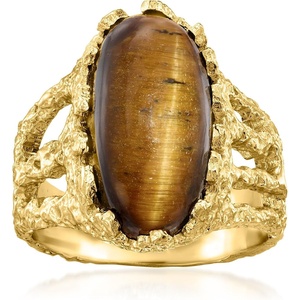 image:imageRossSimons 14kt Yellow GoldPlated Ring With Tiger EyeTiger Eye