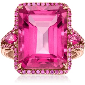 image:imageRossSimons 1530 ct tw Pink Topaz Ring With 40 ct tw Pink Sapphires in 14kt Rose GoldSapphire