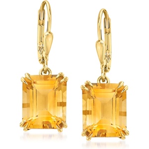 image:imageRossSimons 1600 ct tw Citrine Drop Earrings in 18kt Gold Over Sterling