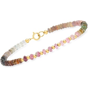 image:imageRossSimons 1600 ct tw Multicolored Tourmaline Bead Bracelet in 10kt Yellow Goldtourmalinee