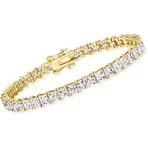 image:imageRossSimons 1600 ct tw PrincessCut CZ Tennis Bracelet in 18kt Gold Over SterlingCubic Zirconia
