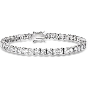 image:imageRossSimons 1600 ct tw PrincessCut CZ Tennis Bracelet in Sterling SilverCubic Zirconia