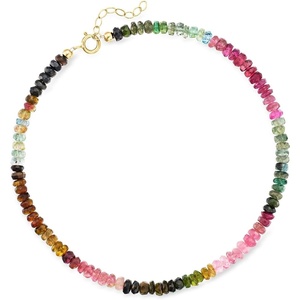 image:imageRossSimons 1700 ct tw Multicolored Tourmaline Bead Anklet With 14kt Yellow Gold 9 inches