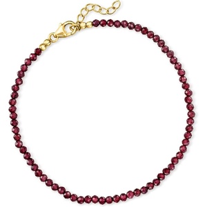 image:imageRossSimons 1800 ct tw Garnet Bead Anklet With 18kt Gold Over Sterling 9 inches