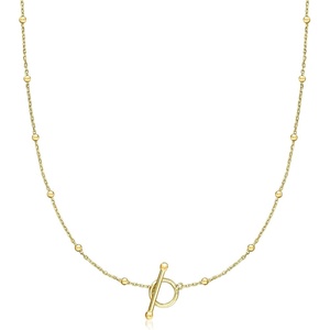 image:imageRossSimons 18kt Gold Over Sterling BeadStation Toggle NecklaceNo Gemstone