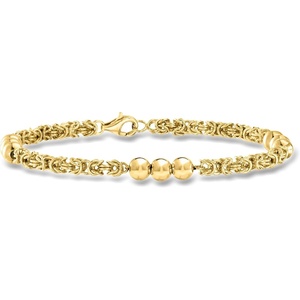 image:imageRossSimons 18kt Gold Over Sterling Byzantine and 5mm Bead Station Braceletno gemstone