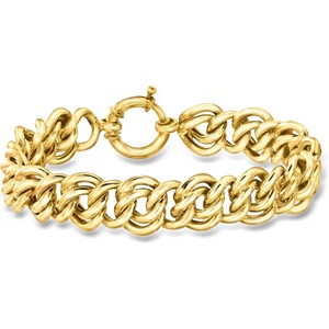 image:imageRossSimons 18kt Gold Over Sterling DoubleCurb Link Braceletno gemstone