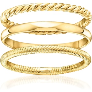 image:imageRossSimons 18kt Gold Over Sterling Jewelry Set 3 Stackable RingsNo Gemstone