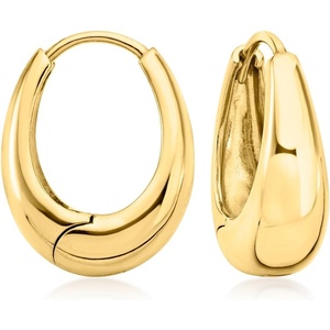 image:imageRossSimons 18kt Gold Over Sterling Oval Hoop Earrings