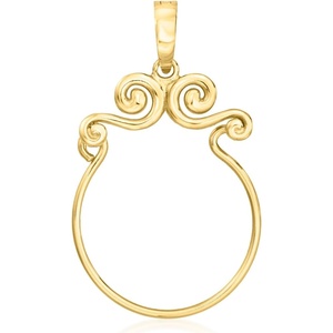 image:imageRossSimons 18kt Gold Over Sterling Scrolled Charm Holder Pendant