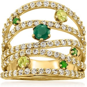 image:imageRossSimons 200 ct tw MultiGemstone Highway Ring in 18kt Gold Over SterlingDiopside