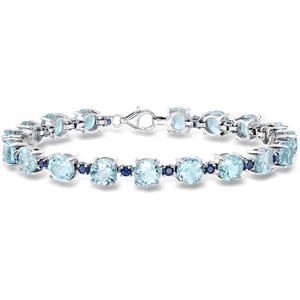 image:imageRossSimons 2000 ct tw Sky Blue Topaz and 170 ct tw Sapphire Tennis Bracelet in Sterling SilverSapphire