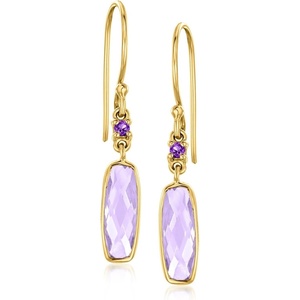 image:imageRossSimons 288 ct tw Amethyst Drop Earrings in 18kt Gold Over Sterling