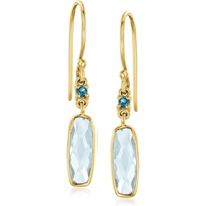 image:imageRossSimons 330 ct tw Sky and London Blue Topaz Drop Earrings in 18kt Gold Over Sterling