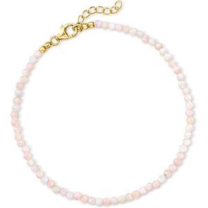 image:imageRossSimons 335mm Pink Opal Bead Anklet in 18kt Gold Over Sterling 9 inches