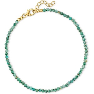 image:imageRossSimons 335mm Turquoise Bead Anklet in 18kt Gold Over Sterling 9 inches