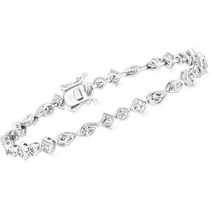 image:imageRossSimons 480 ct tw MultiShaped CZ Bracelet in Sterling SilverCubic Zirconia