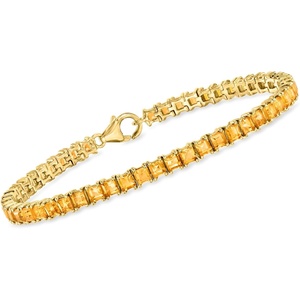 image:imageRossSimons 750 ct tw Square Citrine Tennis Bracelet in 18kt Gold Over Sterlingcitrine