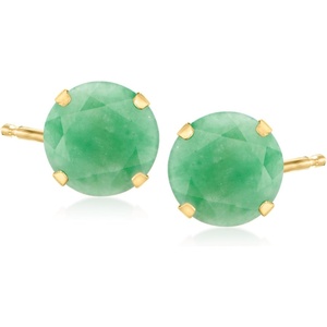 image:imageRossSimons 8mm Jade Martini Stud Earrings in 14kt Yellow Gold