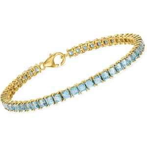 image:imageRossSimons 950 ct tw Sky Blue Topaz Tennis Bracelet in 18kt Gold Over SterlingTopaz