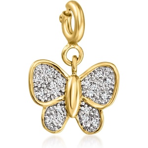 image:imageRossSimons Diamond Butterfly Charm in 18kt Gold Over Sterling