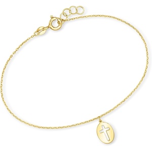 image:imageRossSimons Italian 10kt Yellow Gold Cross CutOut Charm Braceletno gemstone
