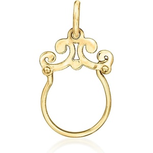 image:imageRossSimons Italian 14kt Yellow Gold Scrolled Charm Holder Pendant
