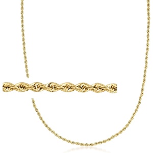 image:imageRossSimons Italian 15mm 18kt Yellow Gold RopeChain NecklaceNo Gemstone