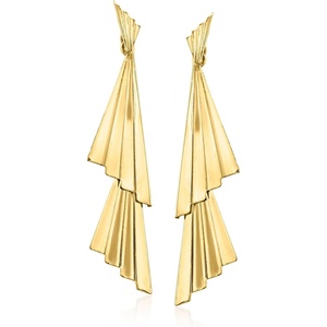 image:imageRossSimons Italian 18kt Gold Over Sterling Fan Drop Earrings